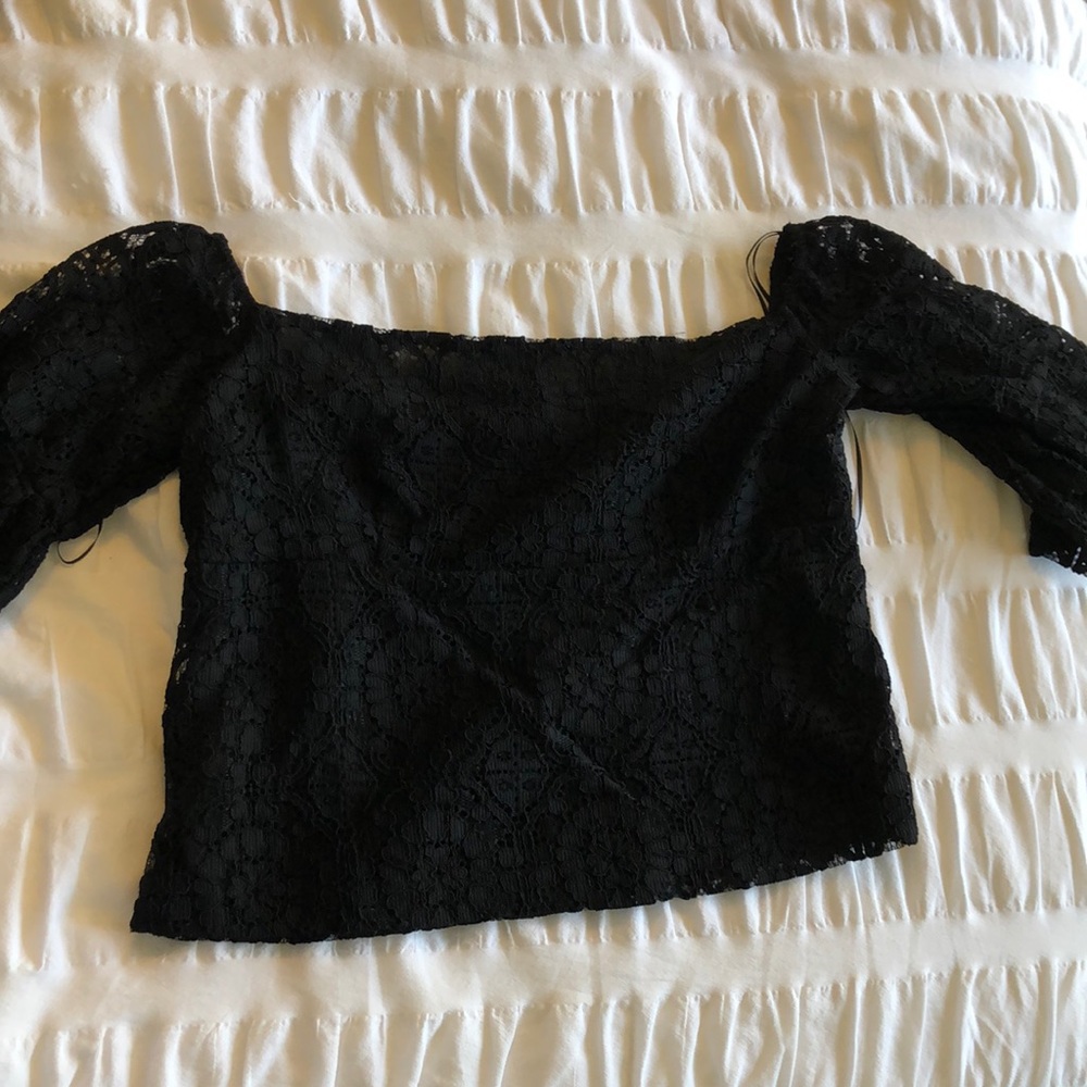 Black lace shirt.